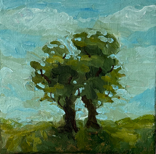 “A Break”, FRAMED, 4x4” Acrylic Original