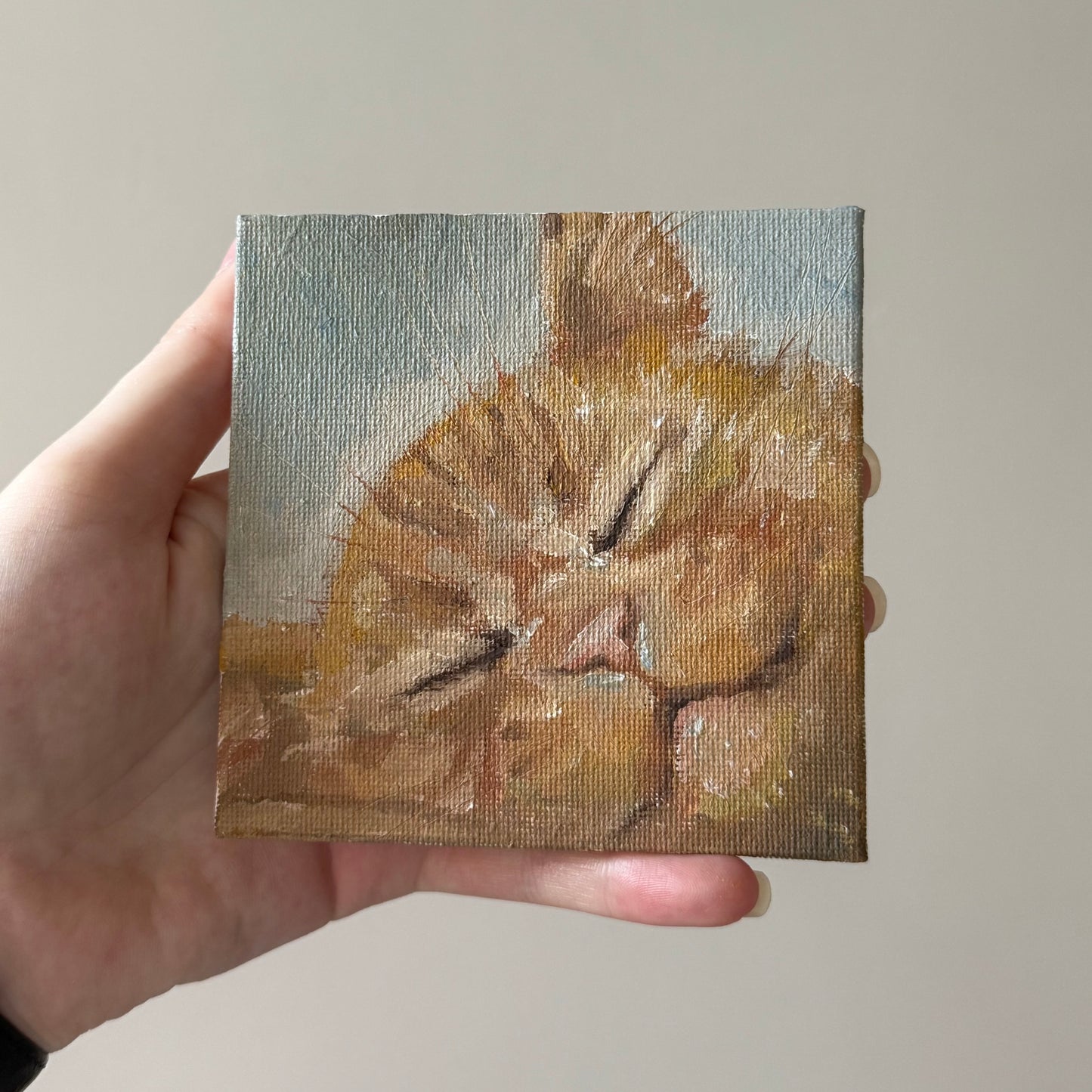 “Portrait of Ginger”, 4x4” original oil painting