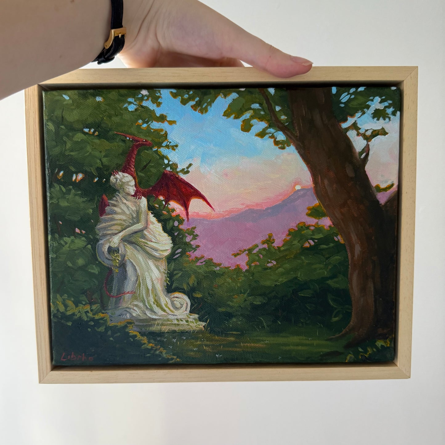 “In the Garden”, FRAMED, 8x10” acrylic original