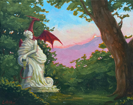 “In the Garden”, FRAMED, 8x10” acrylic original