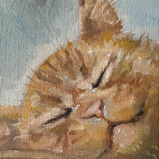“Portrait of Ginger”, 4x4” original oil painting