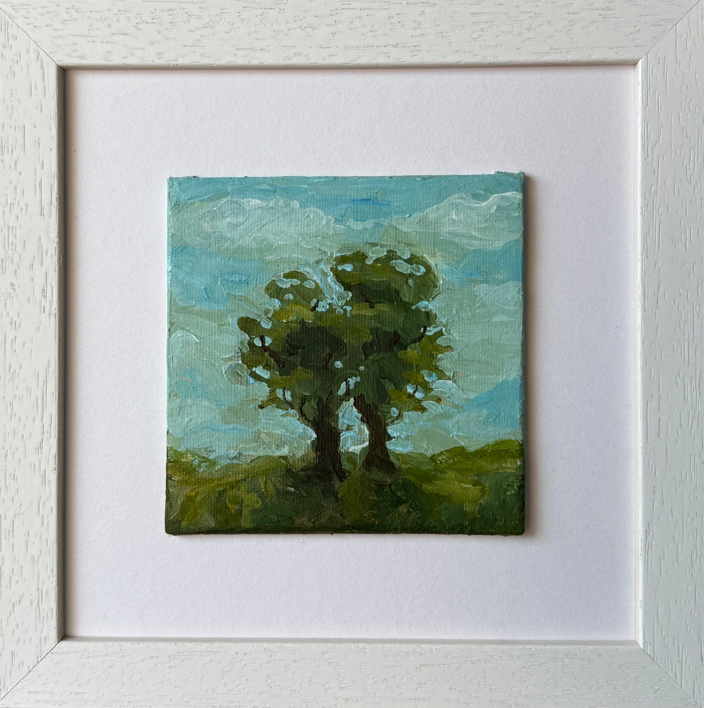 “A Break”, FRAMED, 4x4” Acrylic Original