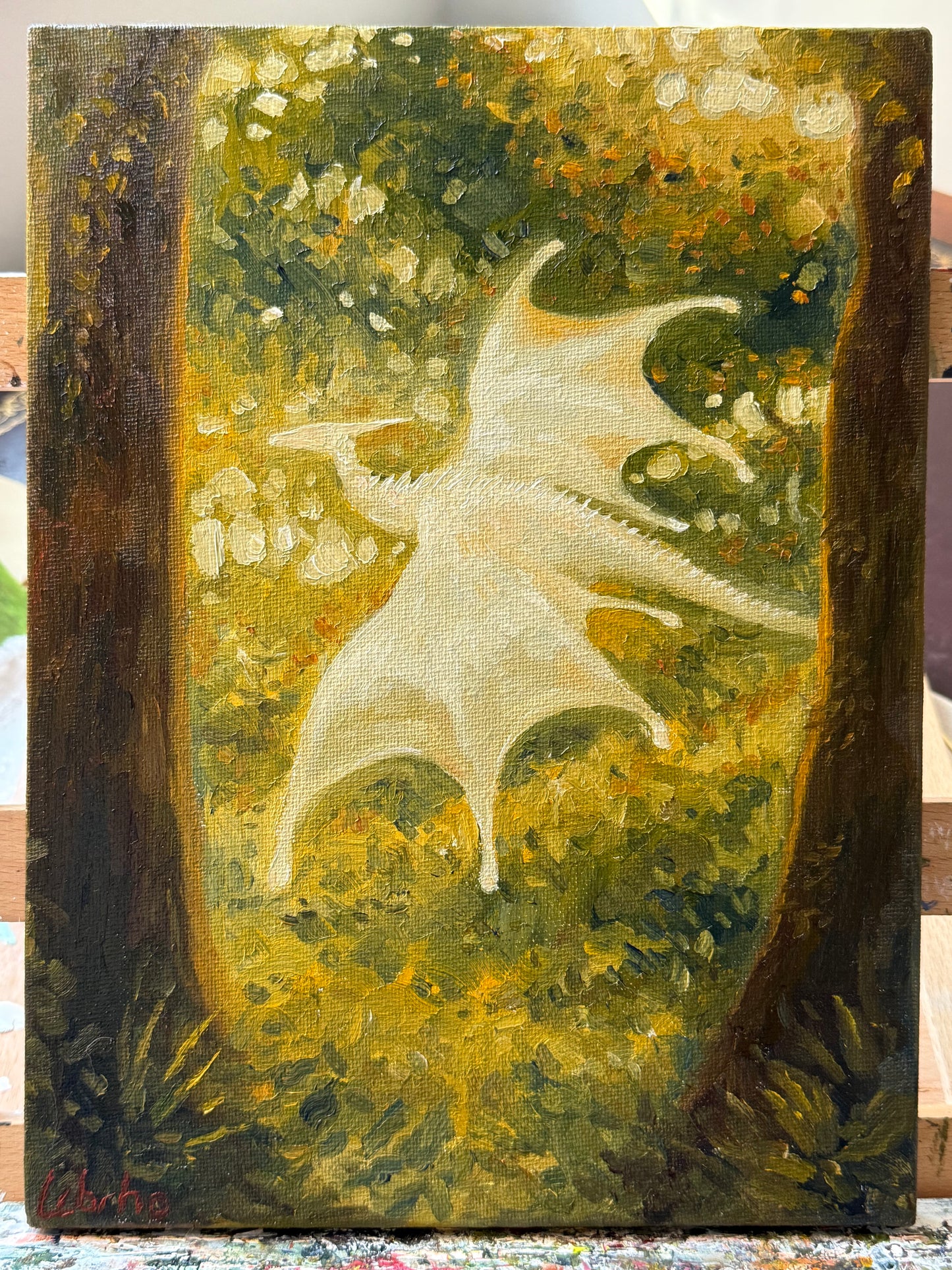 “Between Two Trees”, 9x12” Oil Original