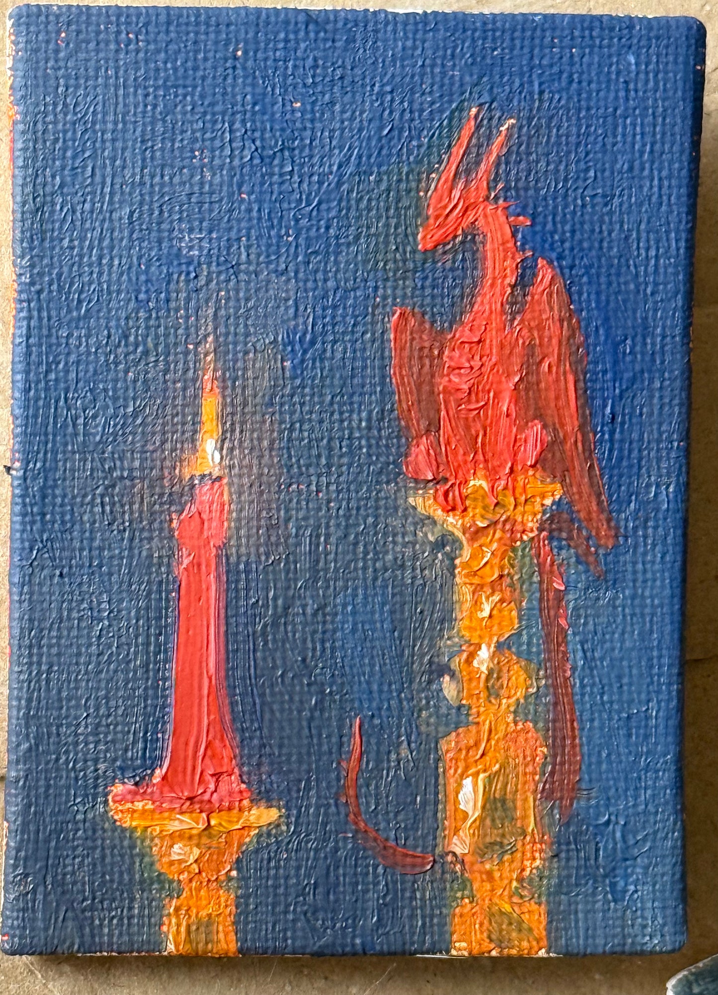 “Blending In” FRAMED 2.5x3.5” oil original