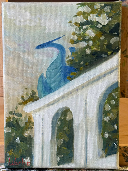 “Archway Perch”, 5x7” Oil Original