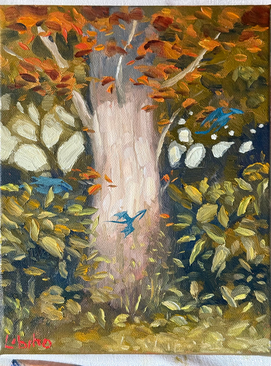 “Garden Blues”, 8x10” oil original