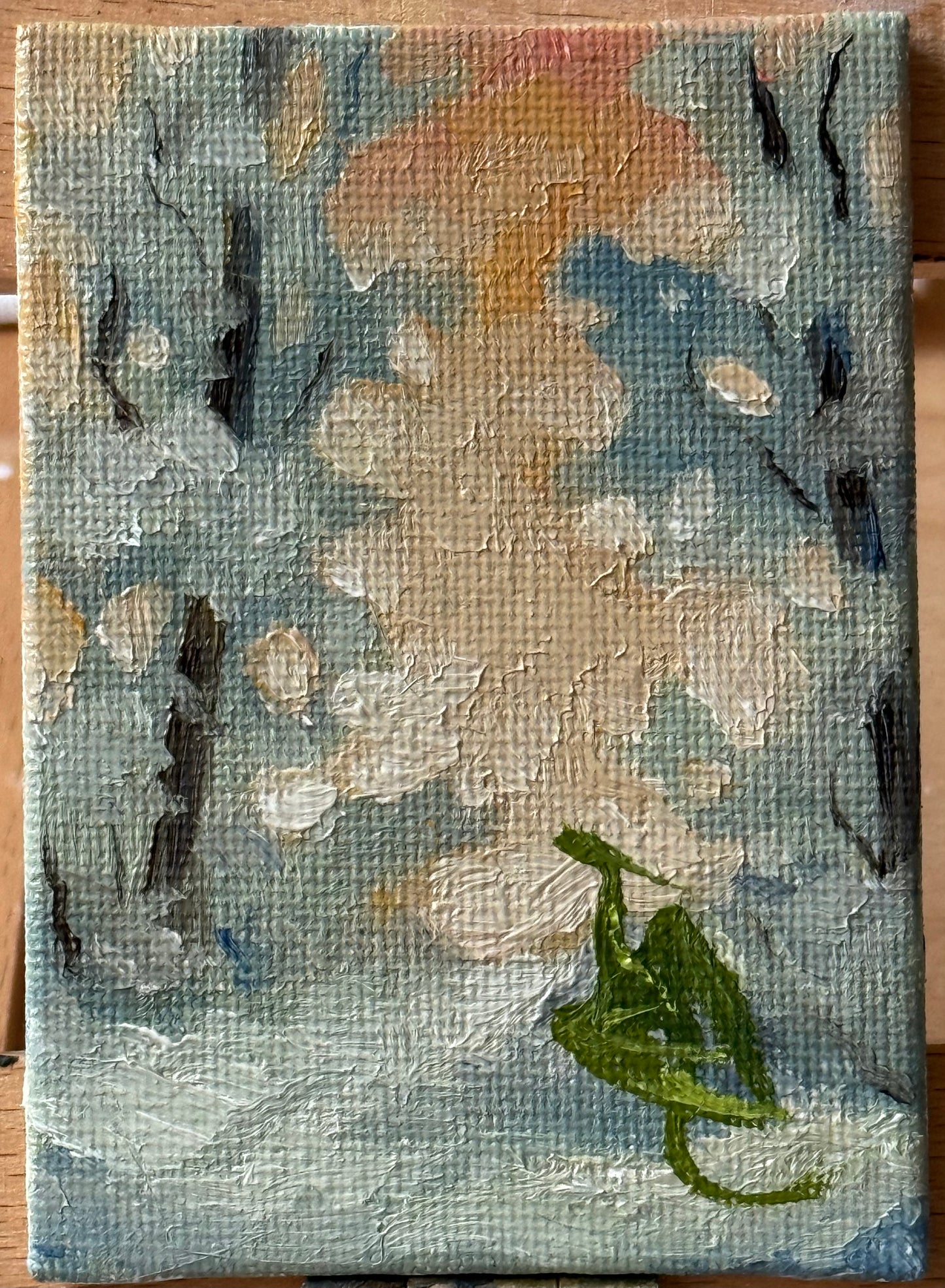 “Setting Snow”, FRAMED 2.5x3.5” oil original