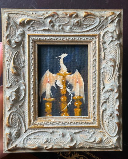 “Candle Keeper” FRAMED 2.5x3.5” oil original