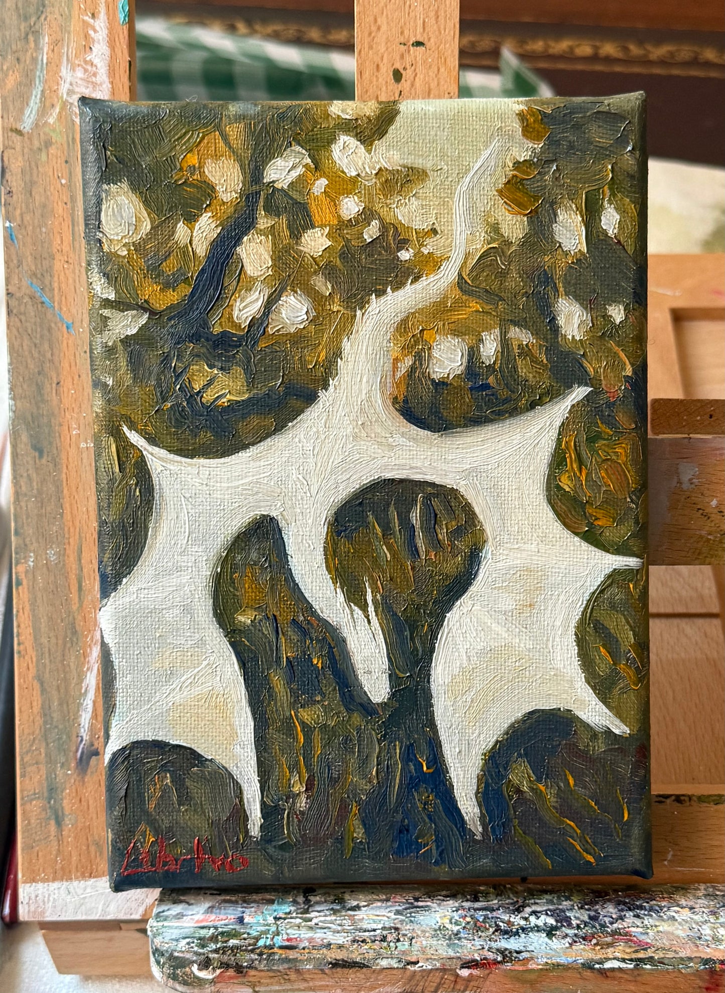 “Chasing Thistle”, 5x7” oil original