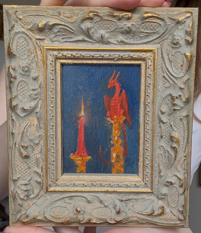 “Blending In” FRAMED 2.5x3.5” oil original