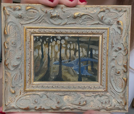 “Forest Weaver” FRAMED 2.5x3.5” oil original