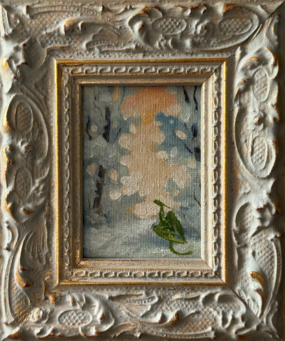 “Setting Snow”, FRAMED 2.5x3.5” oil original
