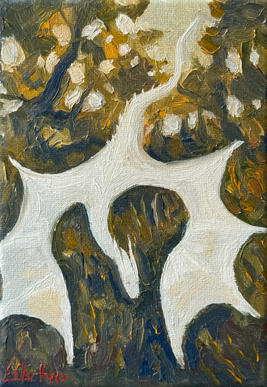 “Chasing Thistle”, 5x7” oil original