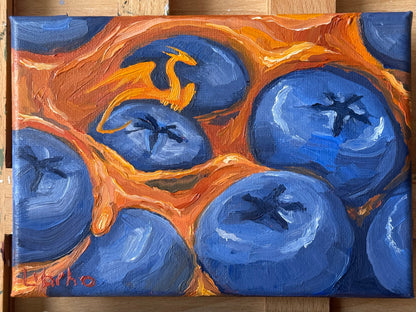 “Honey Blue”, 5x7” oil original