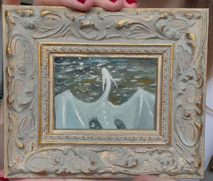 “Ocean Crossing” FRAMED 2.5x3.5” oil original