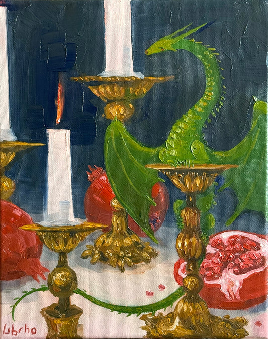 “Dinner with Greene”, 8x10” oil original