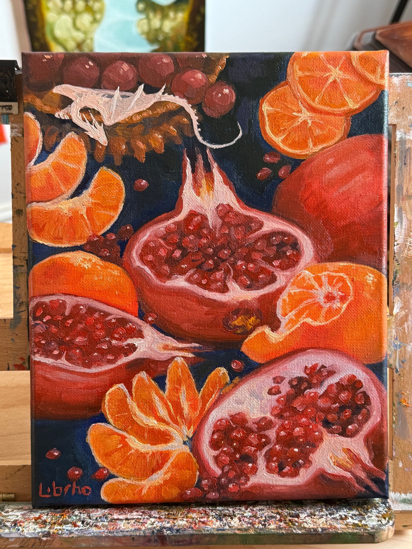 “Percy’s in the Grape Dish”, 8x10” oil original