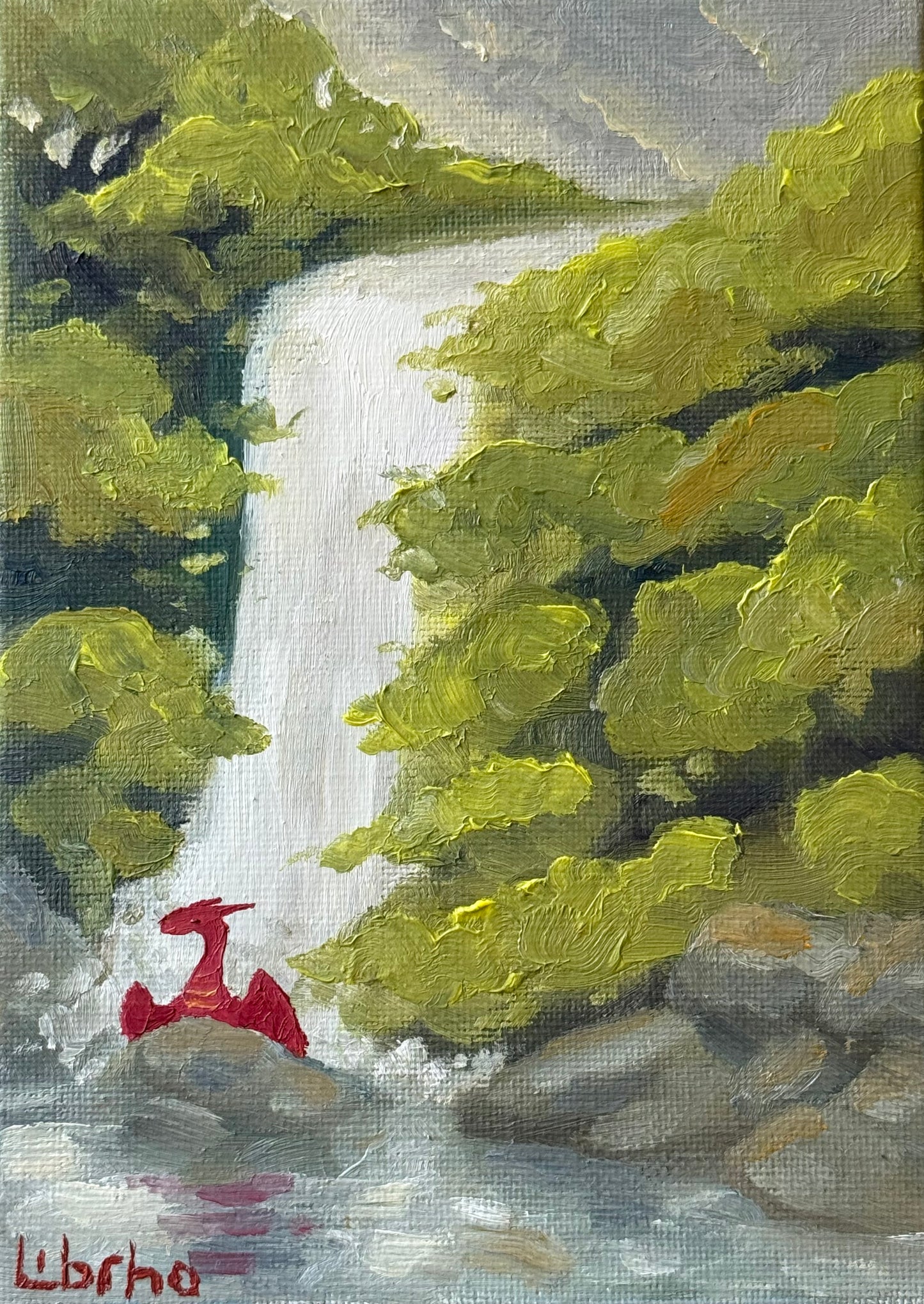 “Watching Storm”, 5x7” oil original