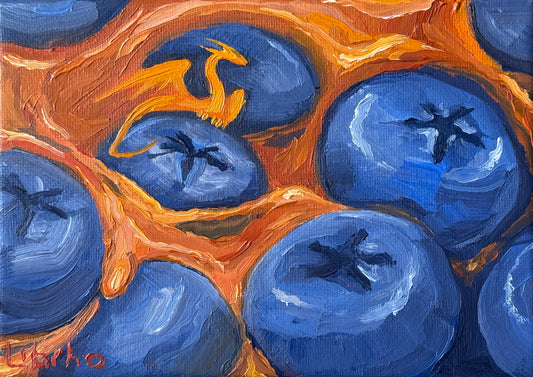 “Honey Blue”, 5x7” oil original