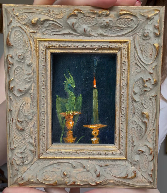 “Don’t be Suspicious” FRAMED 2.5x3.5” oil original