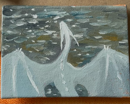 “Ocean Crossing” FRAMED 2.5x3.5” oil original