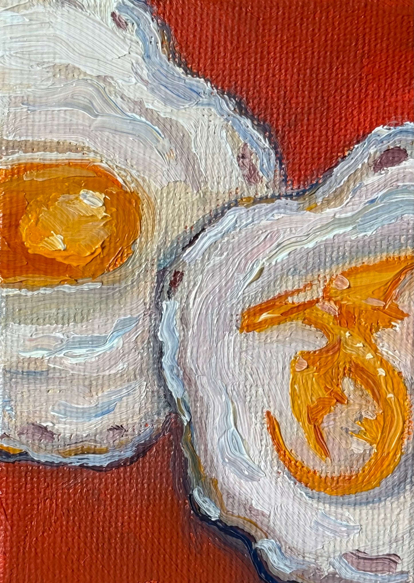 “Mini Eggs” 2.5x3.5” oil original