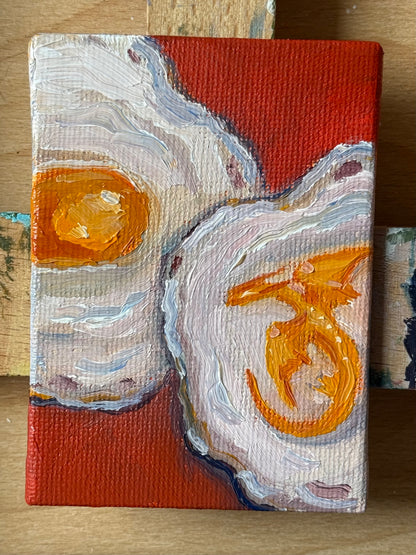 “Mini Eggs” 2.5x3.5” oil original